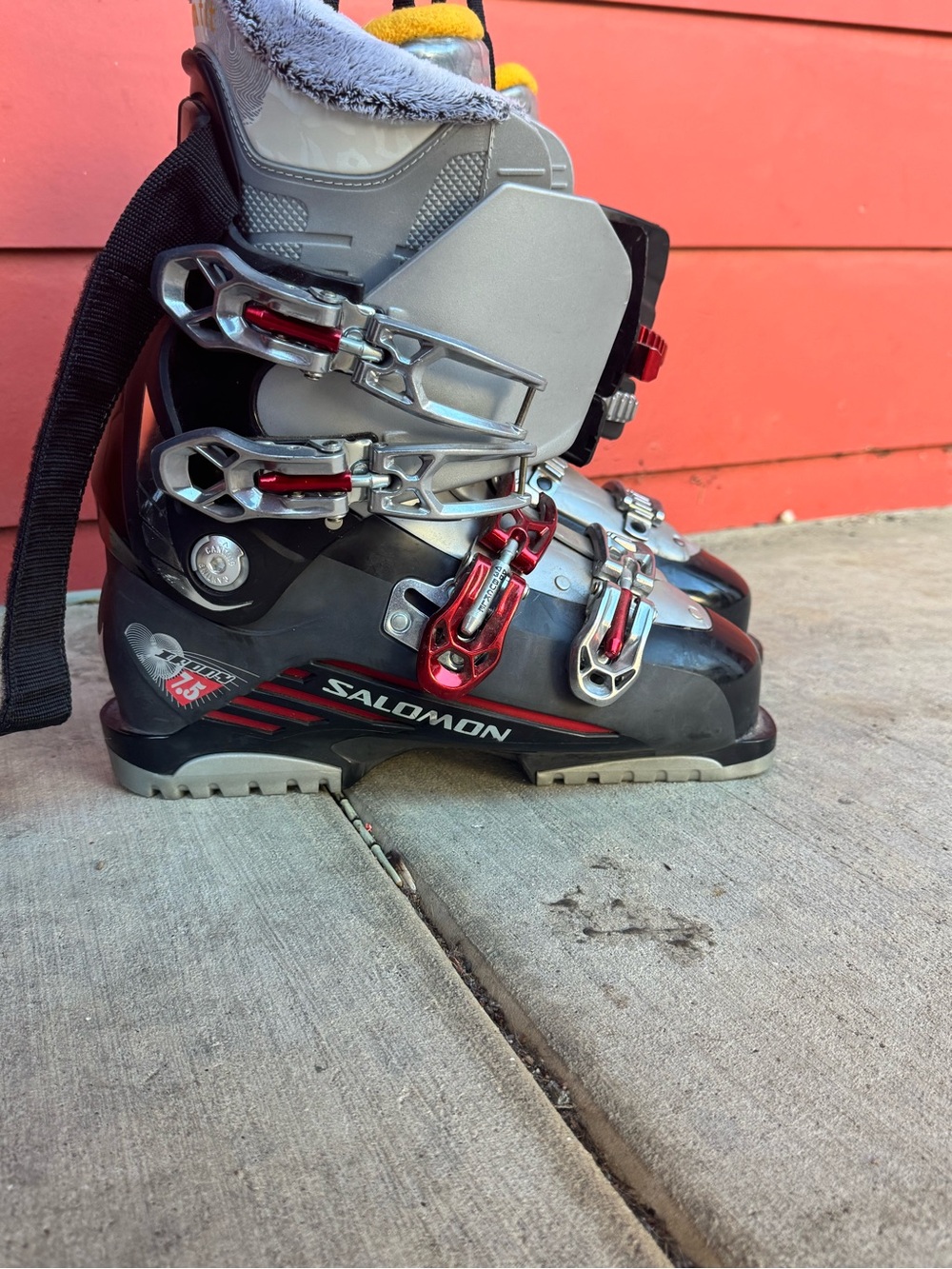 Salomon Black, Gray and Red Ski Boots
